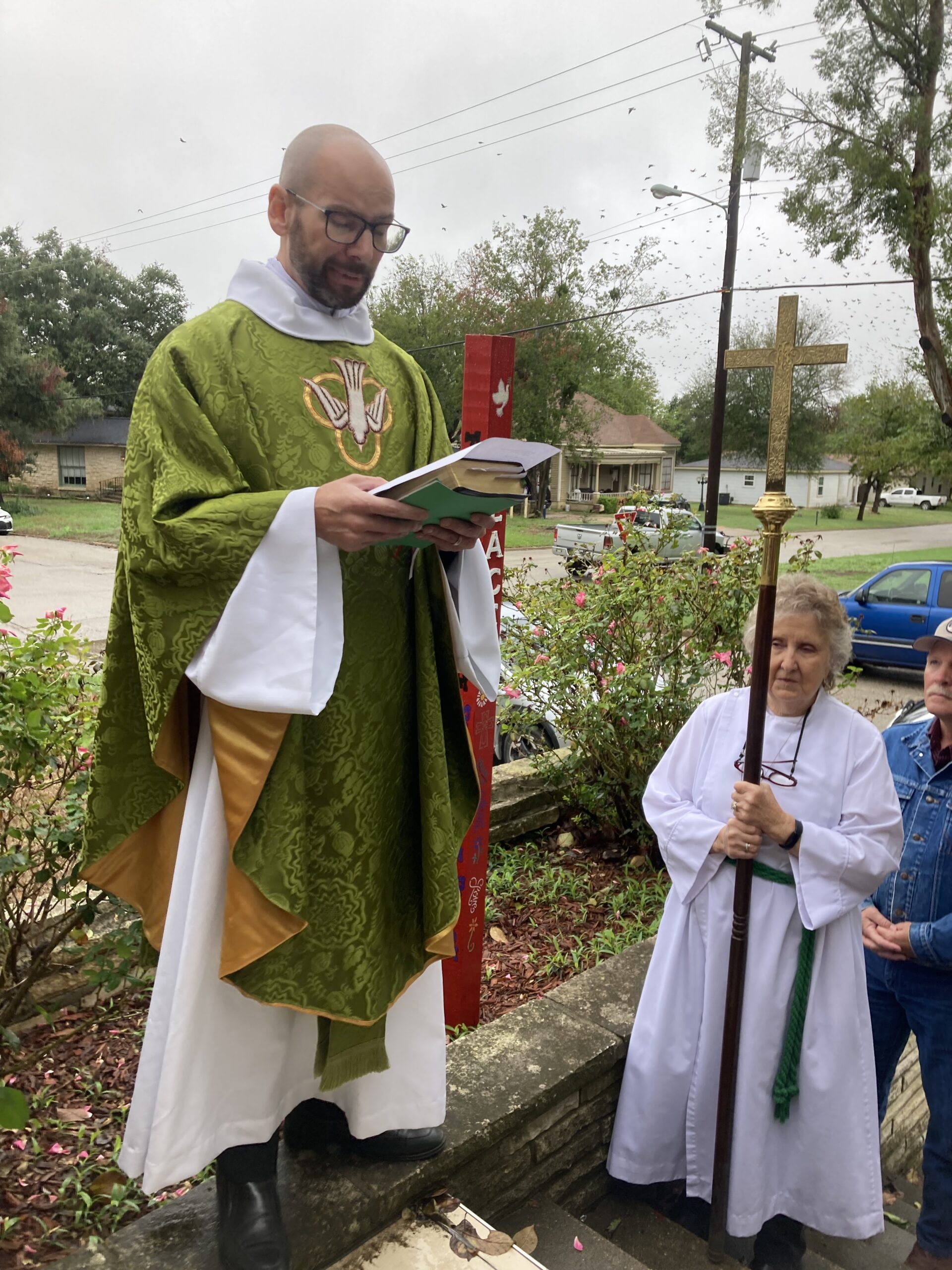 Reading, Peace Pole and Rainy Cold Weather
